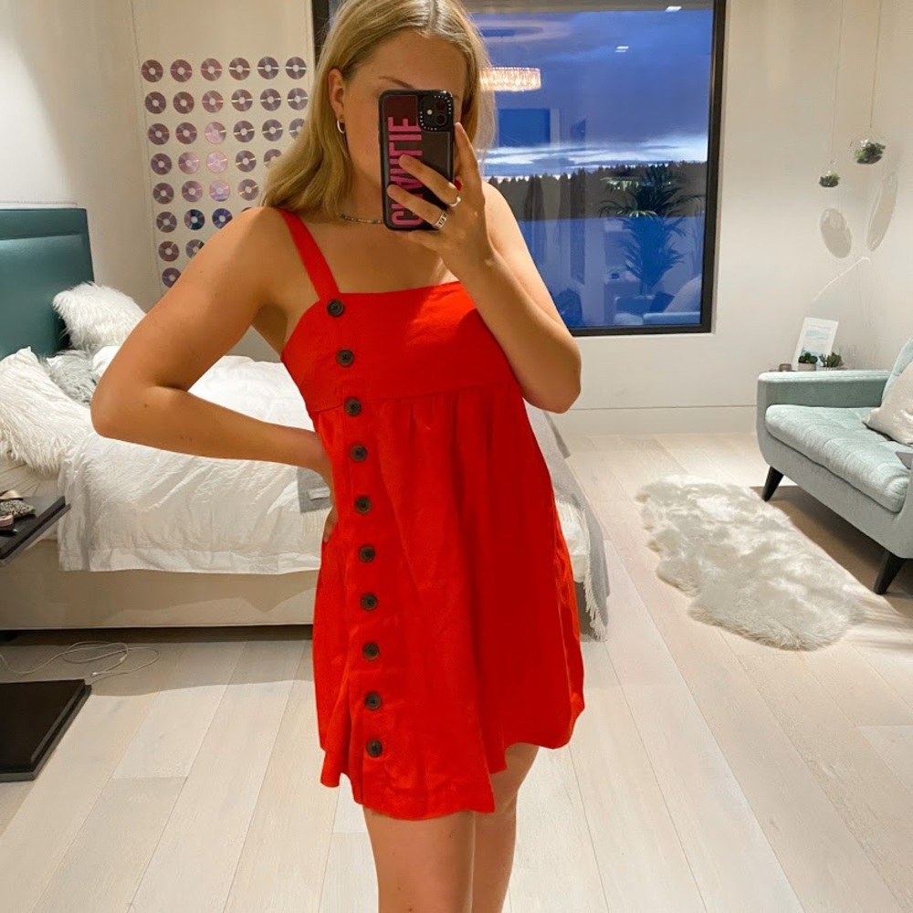 Urban Outfitters Red Chambray Dress